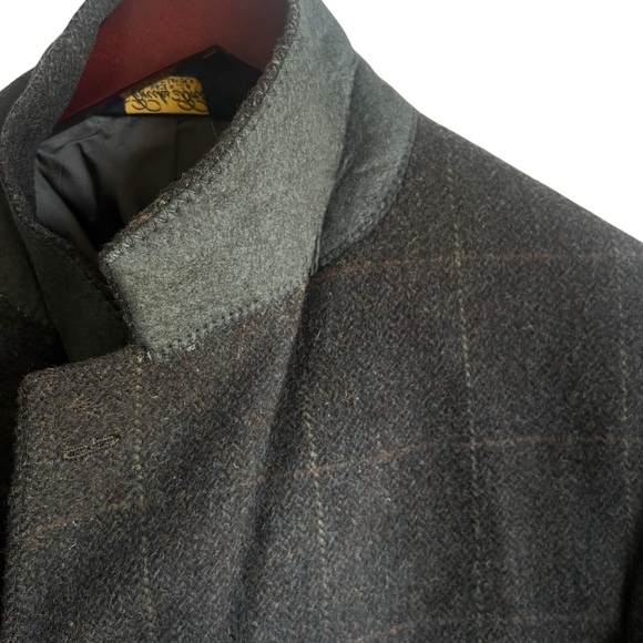 Brooks Brothers Blazer Sports Coat Jacket 100% Camelhair Windowpane Men 46 Green - Picture 3 of 9